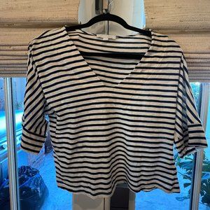 Eri and Ali (Anthropologie) V-Neck Striped T-Shirt